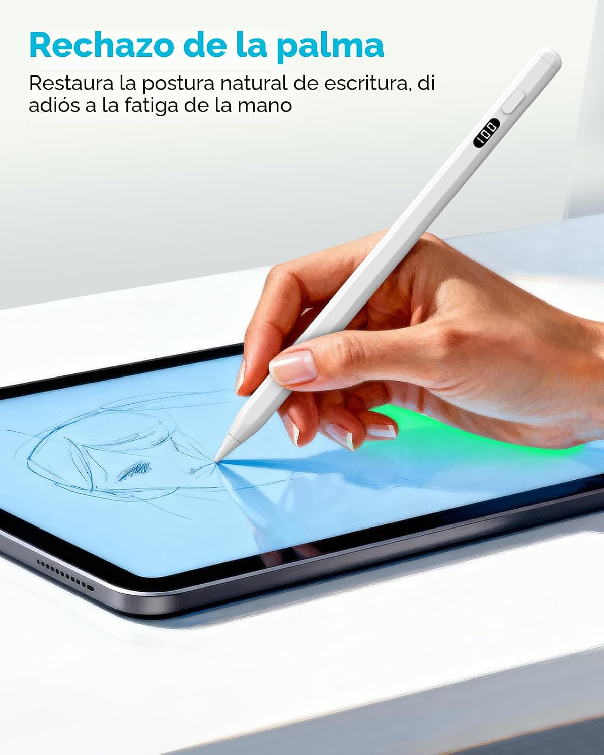 MoKo Lápiz óptico para iPad 2018-2026, lápiz de carga USB-C con pan...