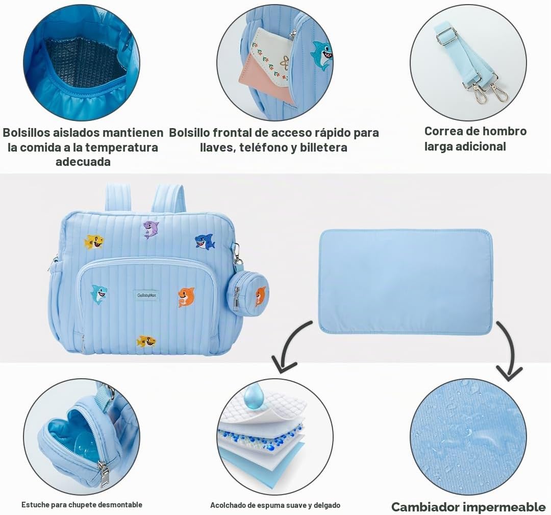 GOBABYMART Mochila para pañales con cambiador \u2013 Bolsa de viaje...