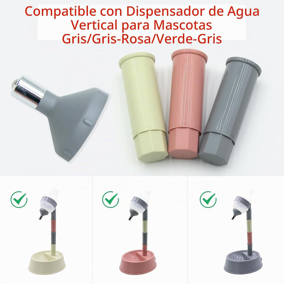 NACOCO Dispensador de agua de pie para mascotas, poste desmontable...