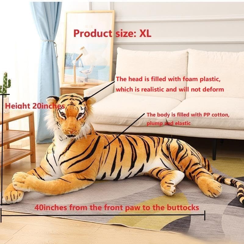 DHXSTSM Juguete de peluche grande de tigre, animal de peluche gigan...
