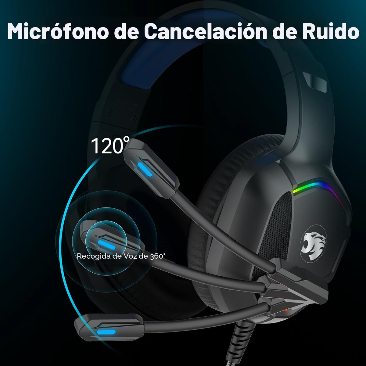 IMYB A36 Auriculares para juegos con micrófono estéreo para PC PS5,...