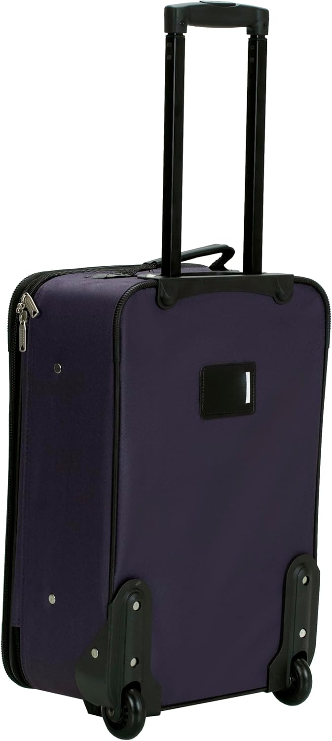Rockland Fashion Softside Juego de equipaje vertical, morado, 2 pie...
