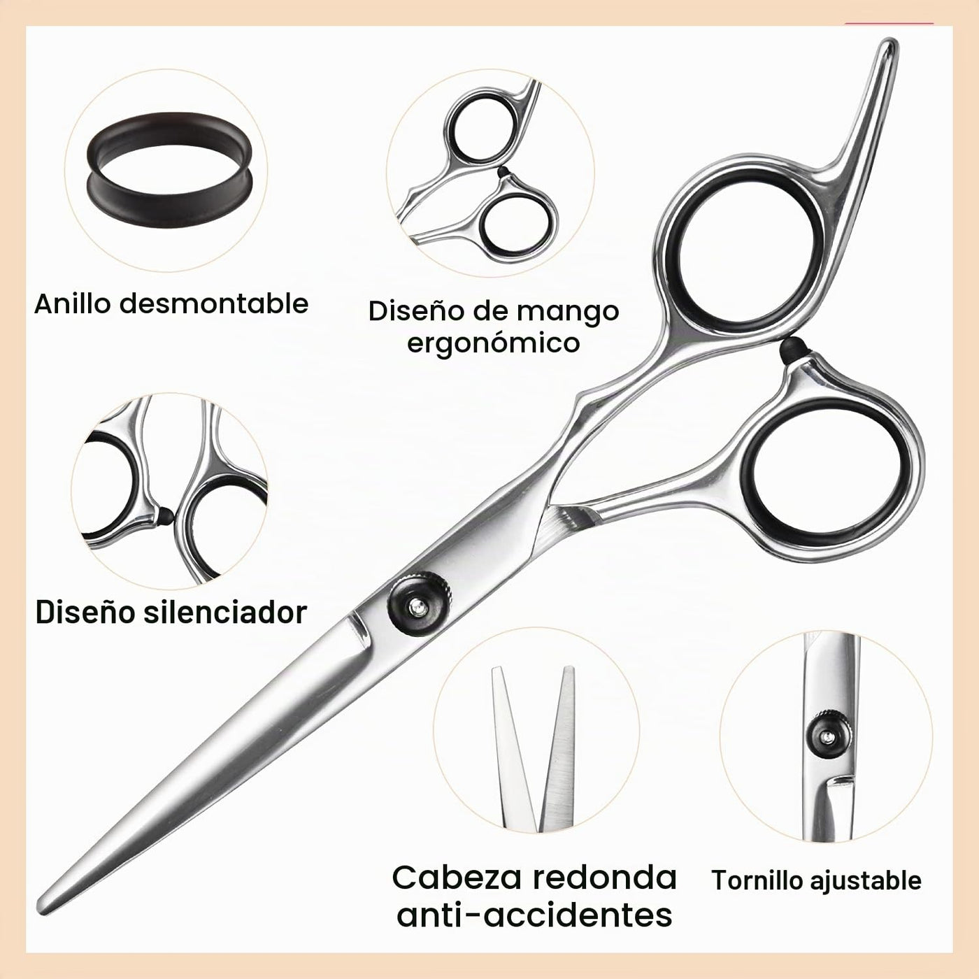 Fcysy Herramientas profesionales de corte de cabello de 11 piezas -...