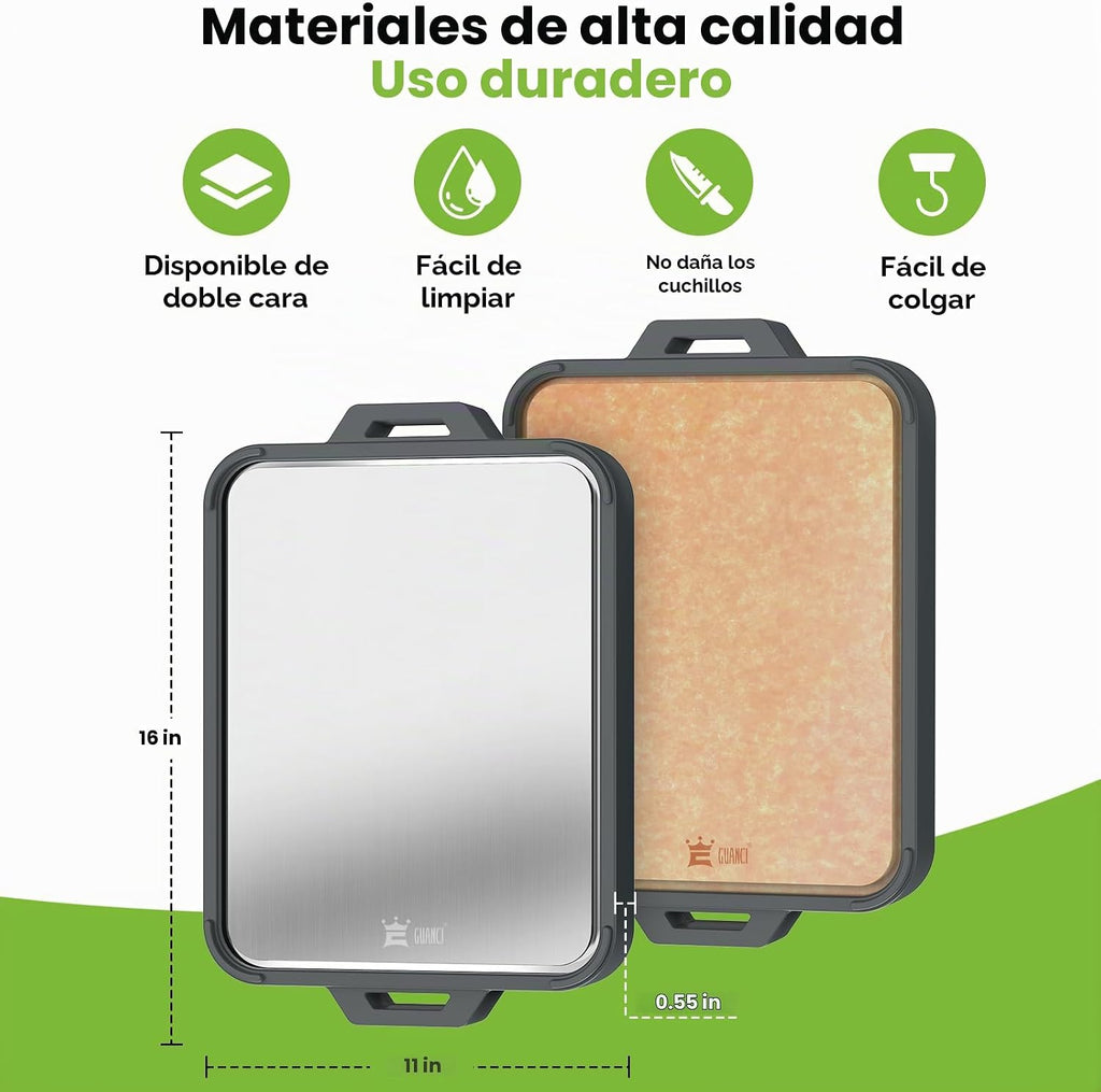 Tabla de cortar de titanio para cocina, titanio puro de doble cara...
