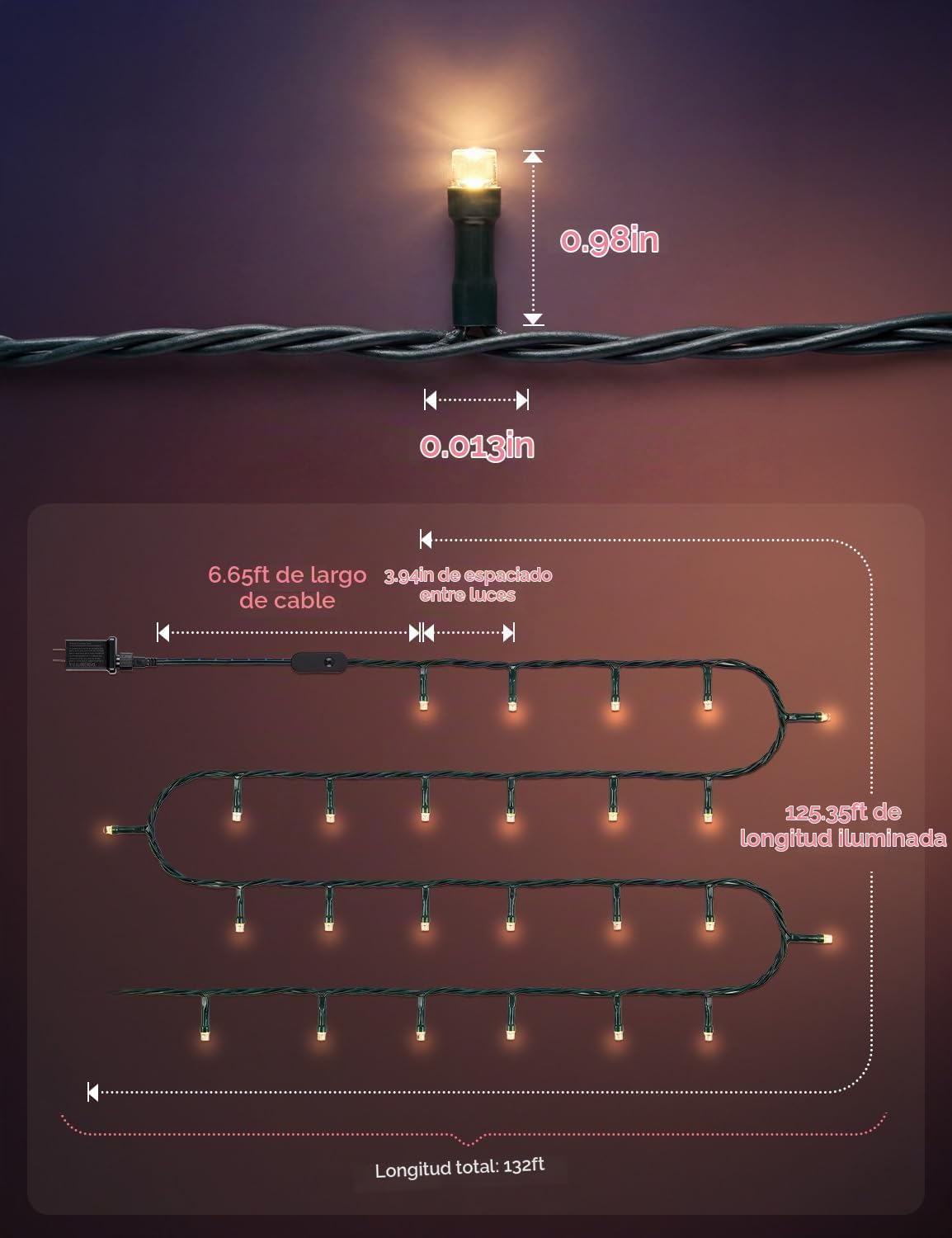 Minetom Luces de árbol de Navidad de Halloween que cambian de color...