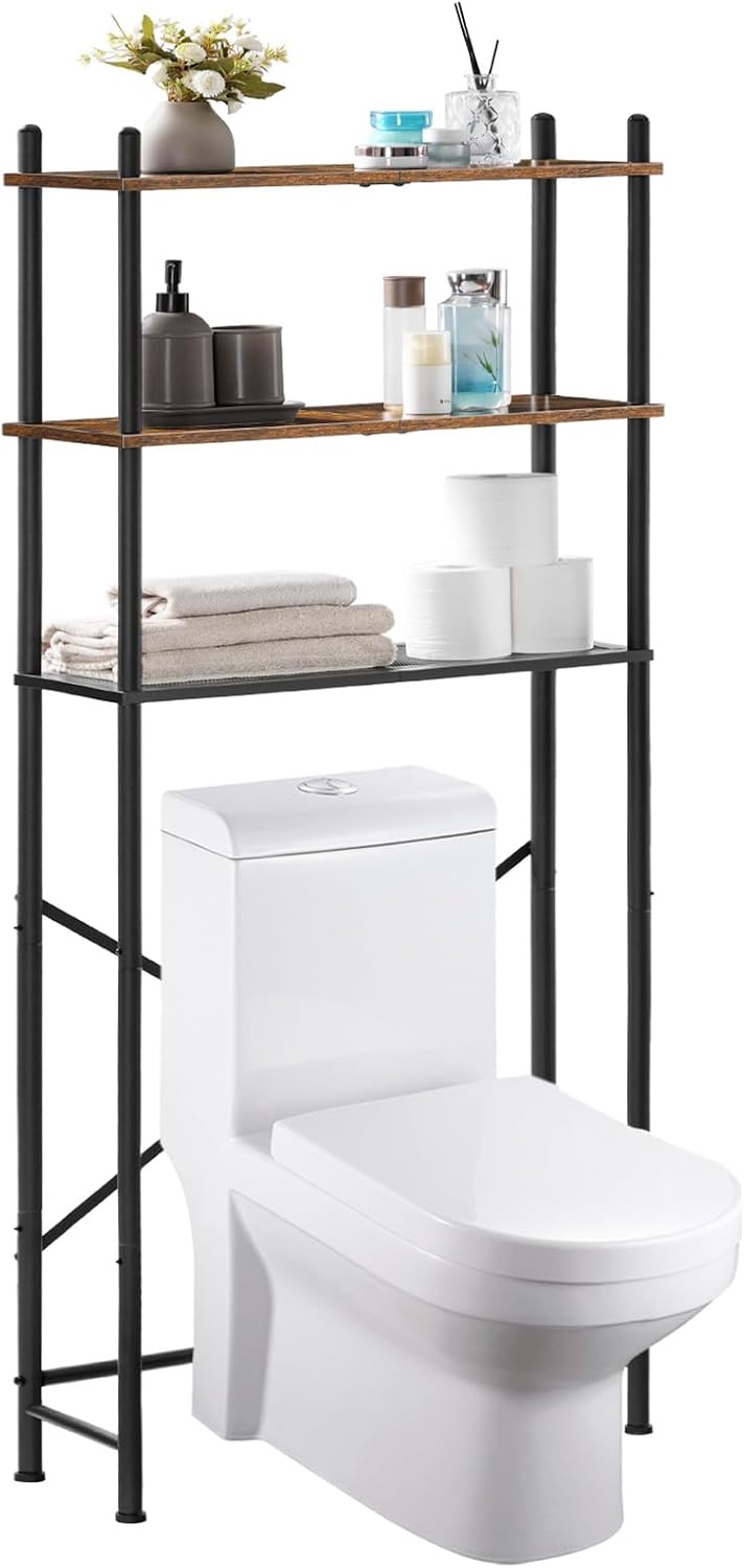 HOOBRO Almacenamiento sobre el inodoro, organizador de baño de 3 ni...