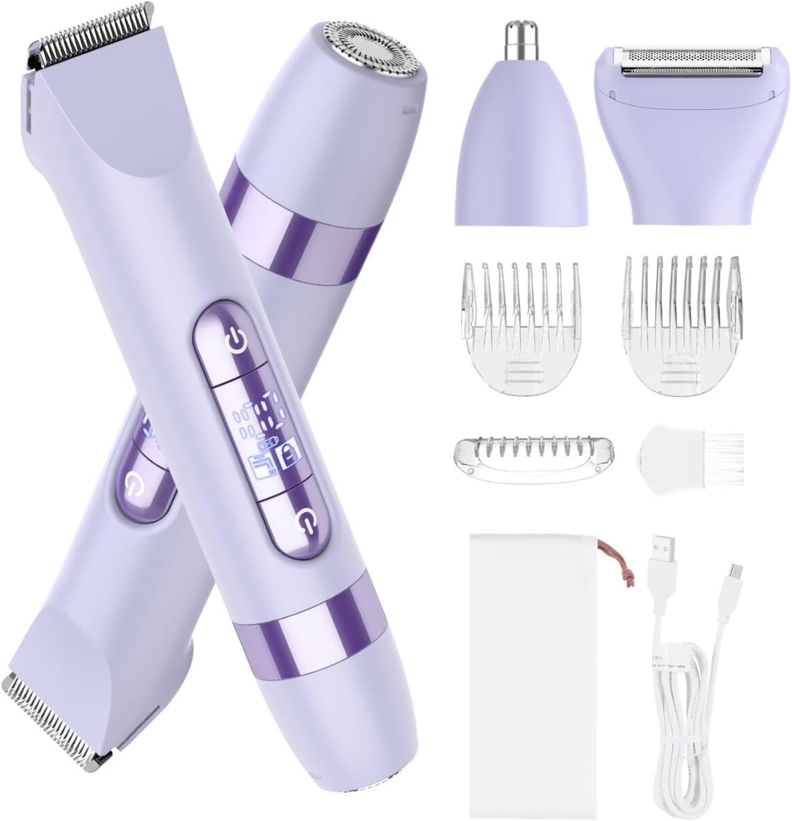 Hatteker Afeitadora eléctrica para mujer de 4 en 1, recortador de p...
