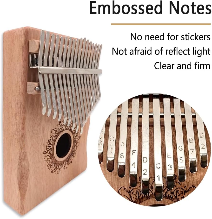 WUQIMUSC Kalimba - Piano de pulgar portátil de 17 teclas, piano de...