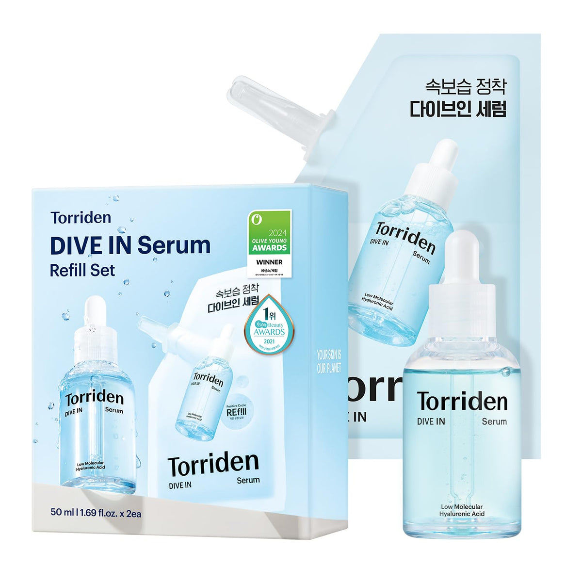 Torriden Suero DIVE IN de 1.69 onzas líquidas + bolsa de repuesto d...