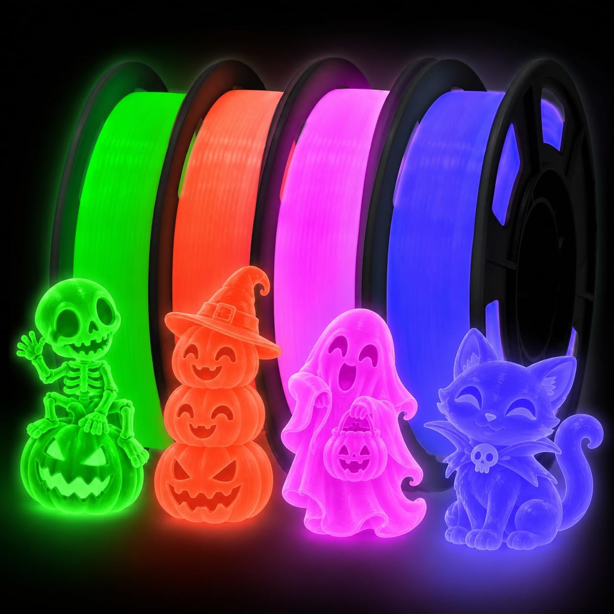 Frucindra Paquete de filamento para impresora 3D PLA + que brilla e...