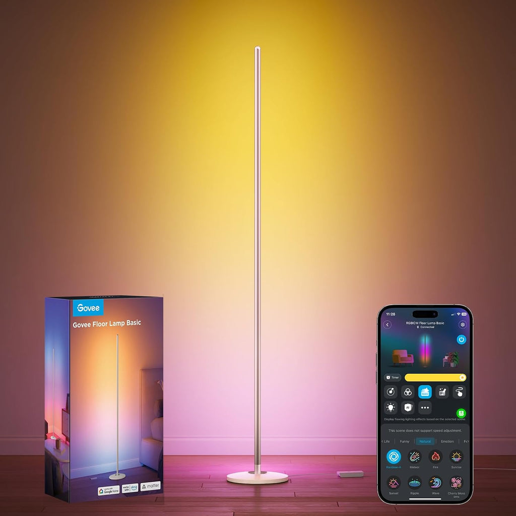 Govee RGBIC - Lámpara de pie básica, 1000lm LED, color champán | Fu...