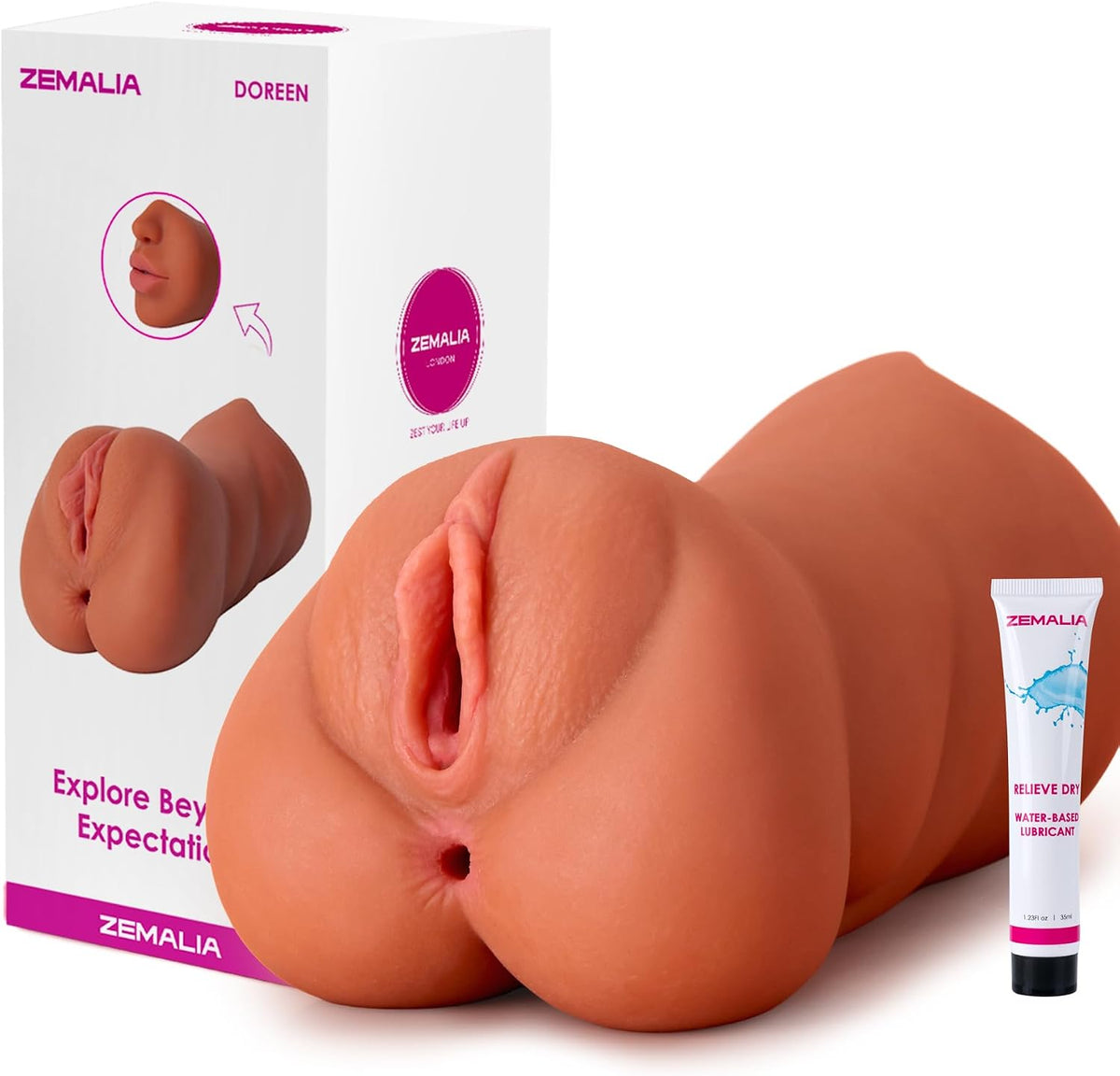 ZEMALIA - Masturbador sexual 3 en 1 para hombres, manga más grande...