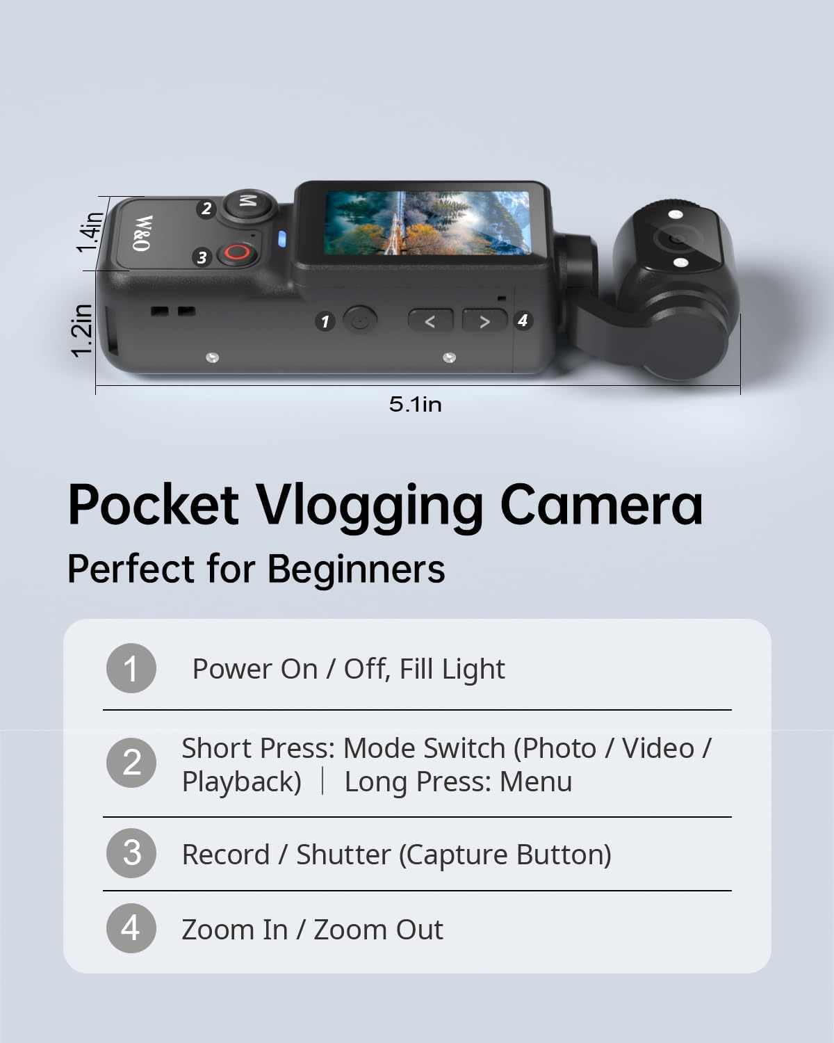 CGXUED - Cámara para vlogging, mini videocámara, cámara de video po...