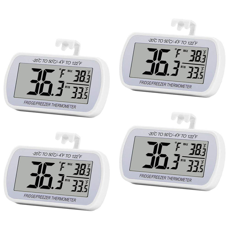 Paquete de 4 termómetros digitales para refrigerador, refrigerador,...