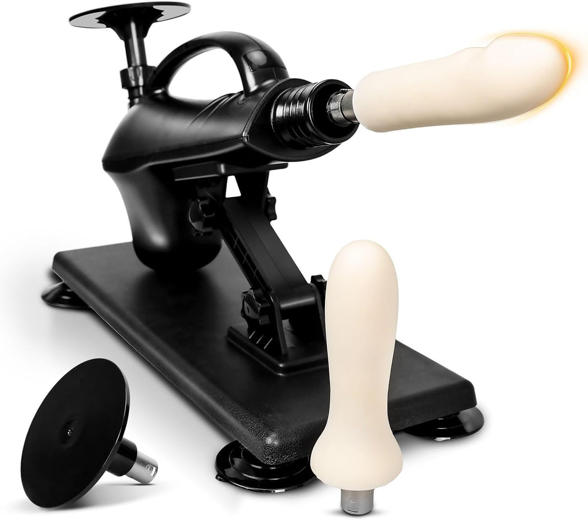 Amausen Máquina sexual de empuje, 2 consoladores blancos lisos de t...