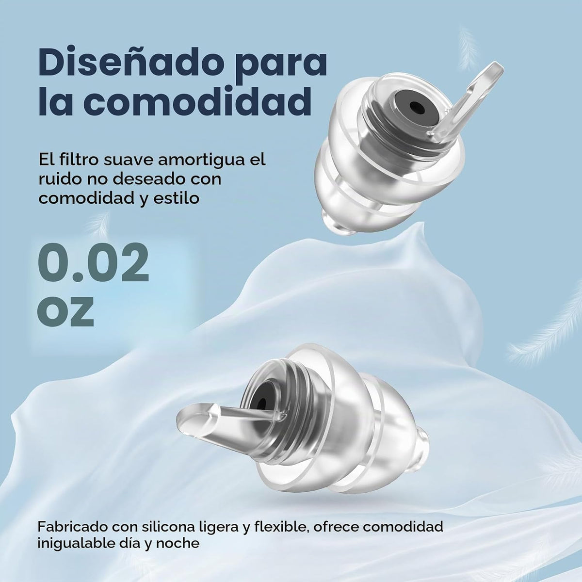 Softvox Tapones para los oídos para dormir 2 pares, ultra cómodos,...