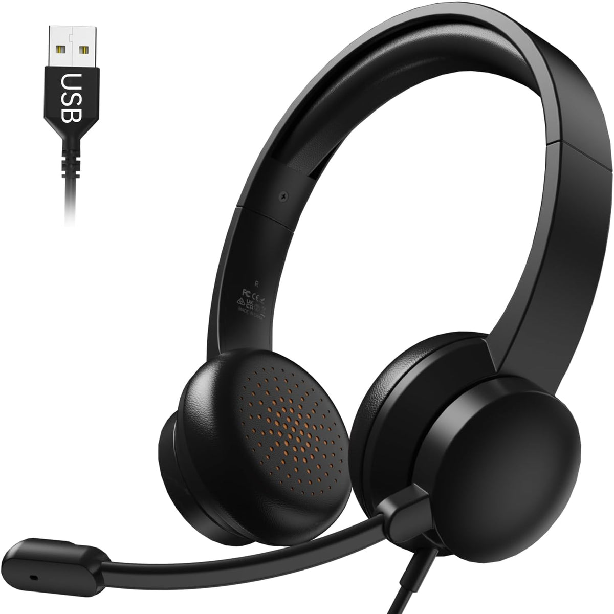 AOC Auriculares USB con micrófono para PC, auriculares con cable co...