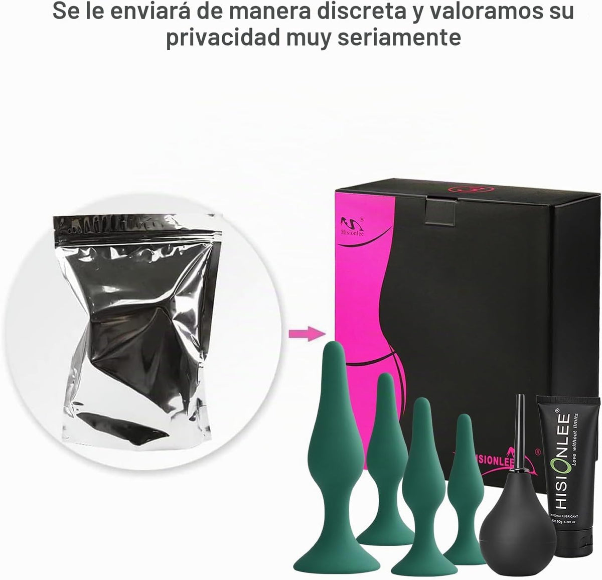 Hisionlee Sex Toys - Juego de 4 tapones anales de silicona para adu...