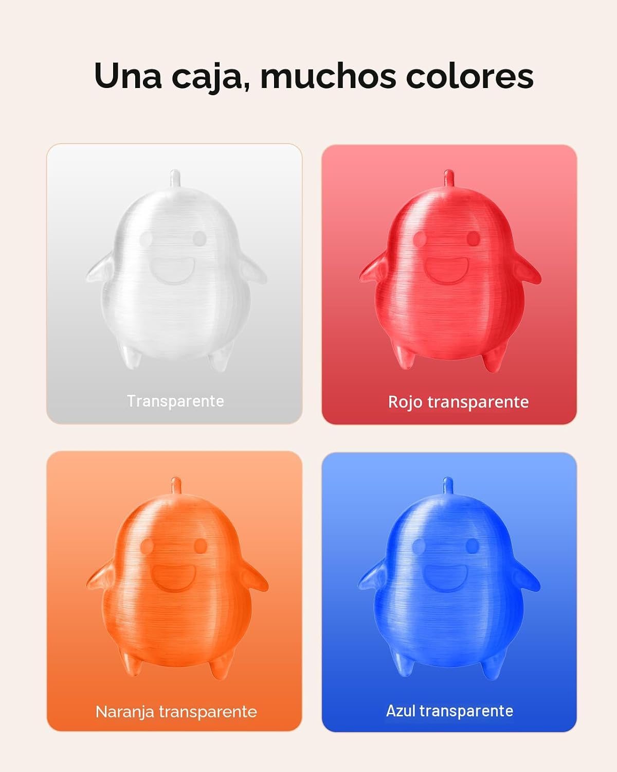 SUNLU - Filamento PLA transparente de 0.07 in, paquete de carrete d...