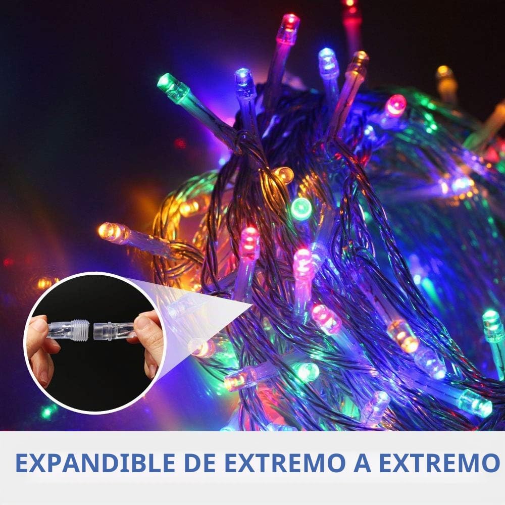 VTECHOLOGY Luces de Cadena de Navidad, 33 PIES 100 LEDs Luces de Ár...