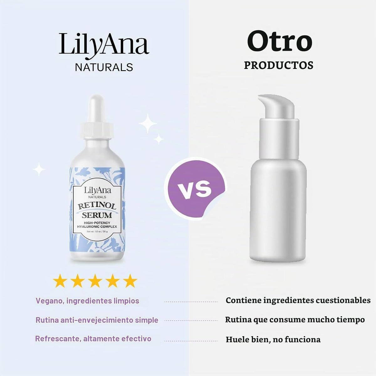 LilyAna Naturals Suero de retinol, fabricado en Estados Unidos, sue...
