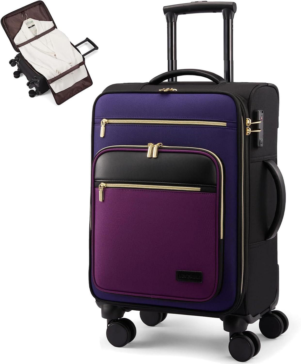 LOVEVOOK Maleta de mano de 22 x 14 x 9 aprobada por aerolínea, equi...