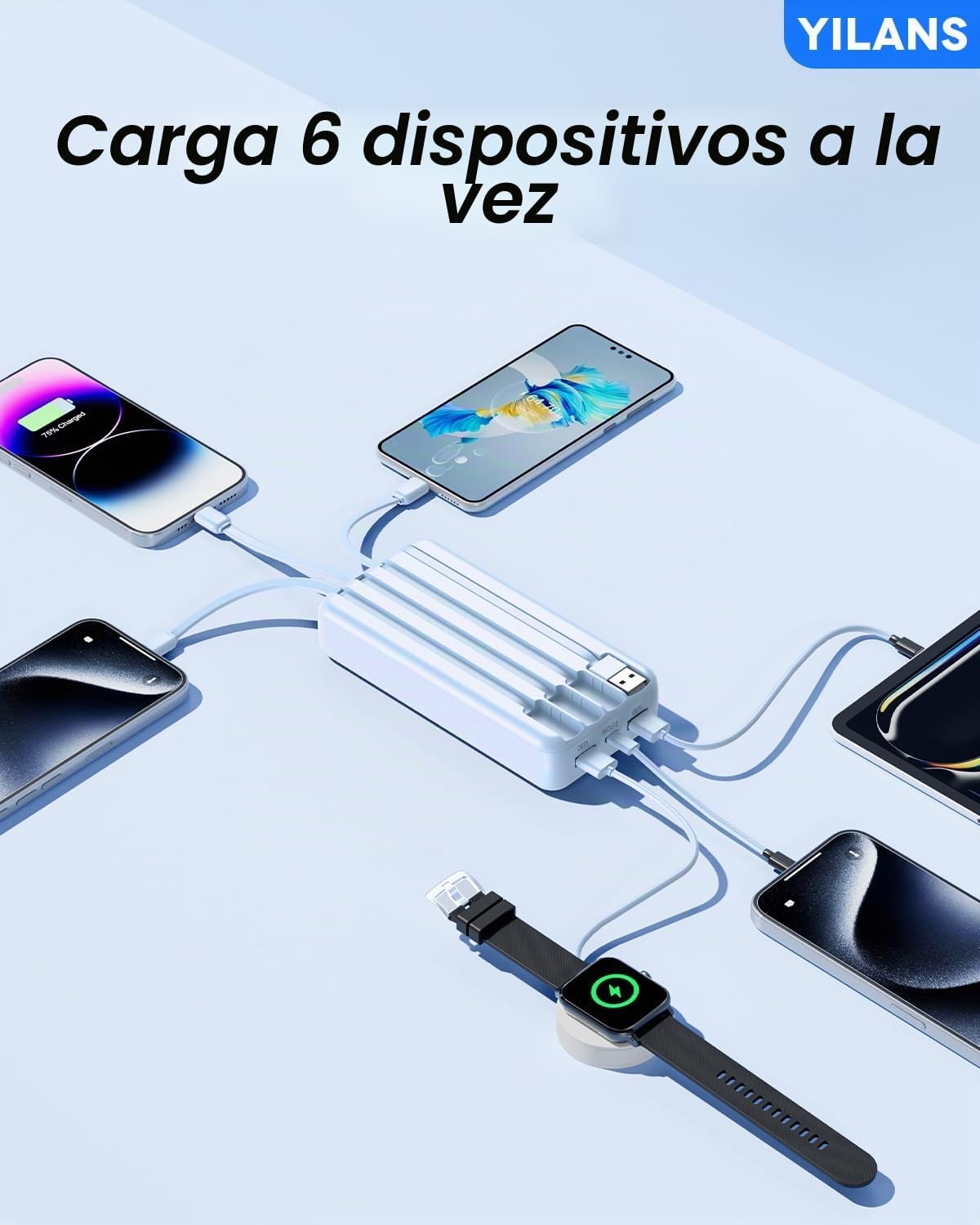 YILANS Cargador portátil 50000mAh, banco de energía de 22.5W con 4...
