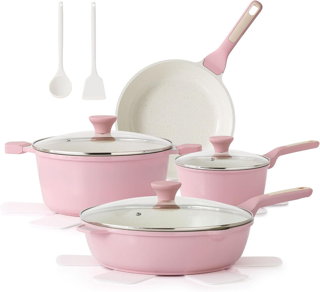 SENSARTE Juego de utensilios de cocina de cerámica antiadherente gr...