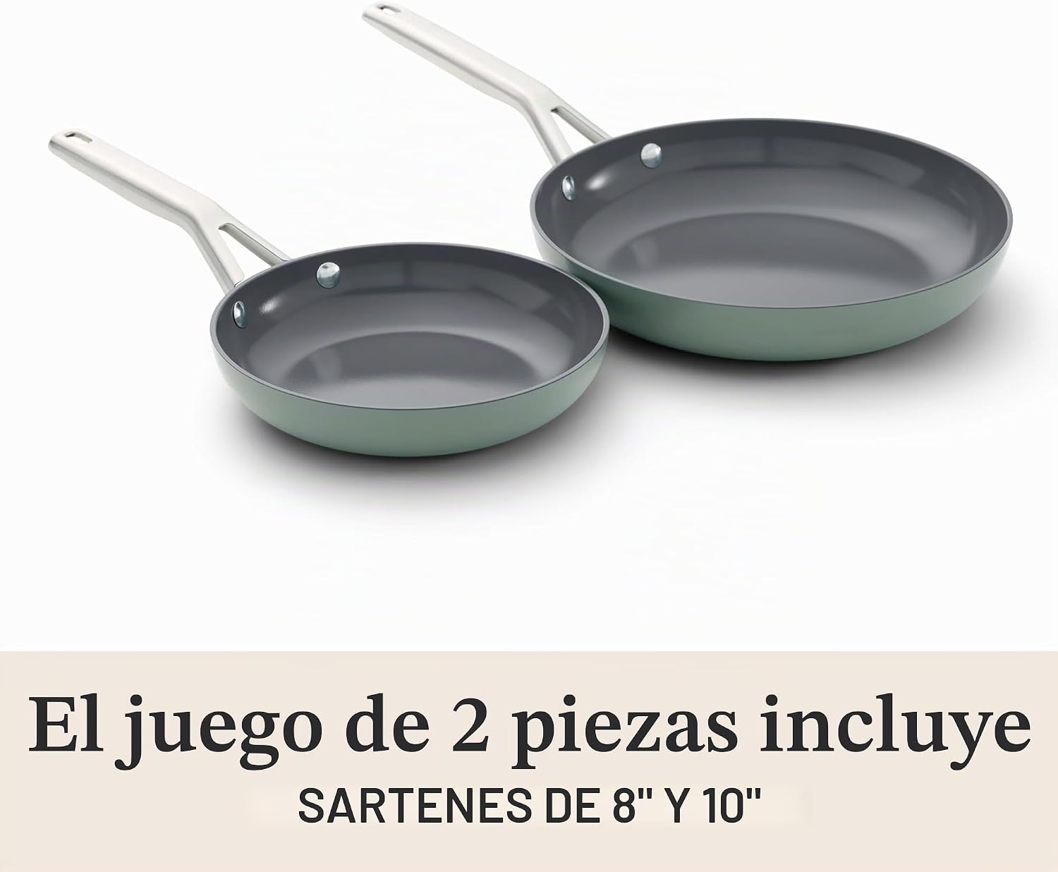 Calphalon® Juego de sartenes antiadherentes de cerámica de 8 y 10 p...
