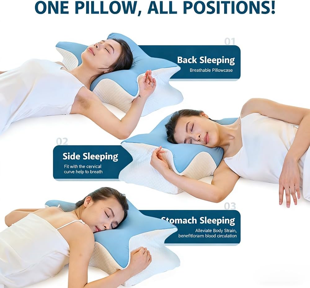 TAFOWTET Almohada cervical de espuma viscoelástica \u2013 Soporte e...