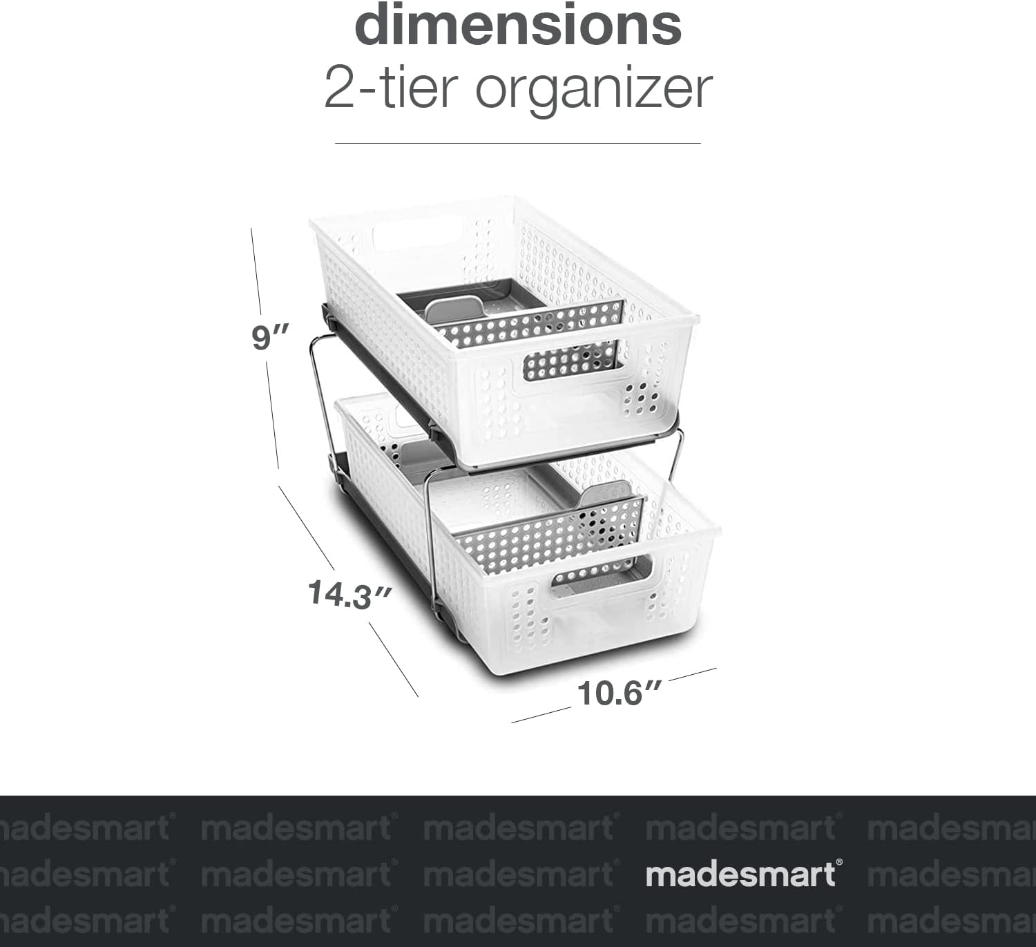 madesmart organizador de dos estantes c\/divisores 2 W | contenedor...