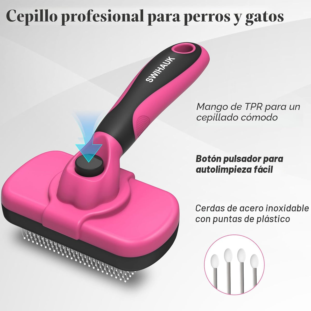 Swihauk Cepillo deslizante de autolimpieza para perros y gatos \u20...