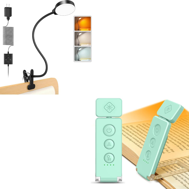 Glocusent Paquete de luces con clip de 5 W con luz de libro A102