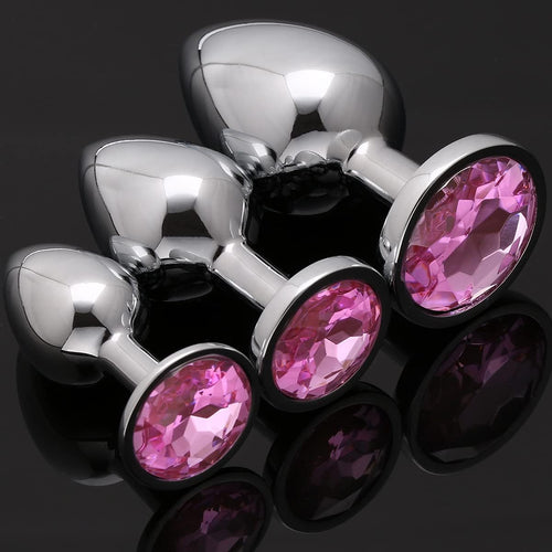 AKStore 3 tapones anales fetiches de acero inoxidable con diseño de...