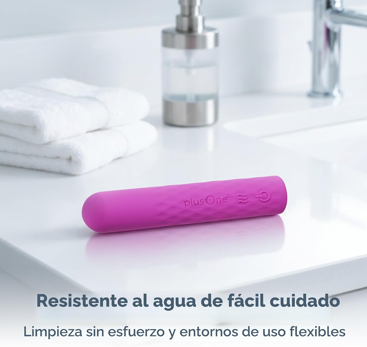 plusOne Super Bullet Massager - Resistente al agua, silicona, funci...
