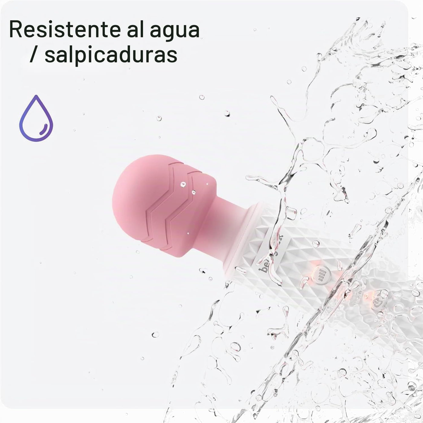 bed geek Masajeador personal inalámbrico de mano, impermeable, reca...