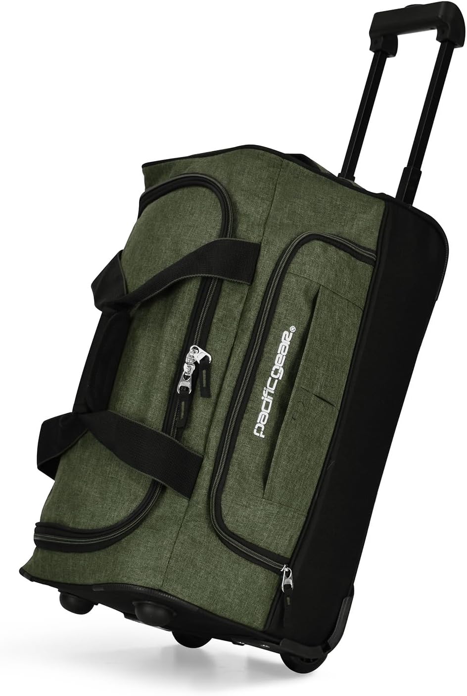 Pacific Gear - Bolsa de lona con ruedas rodantes, Verde