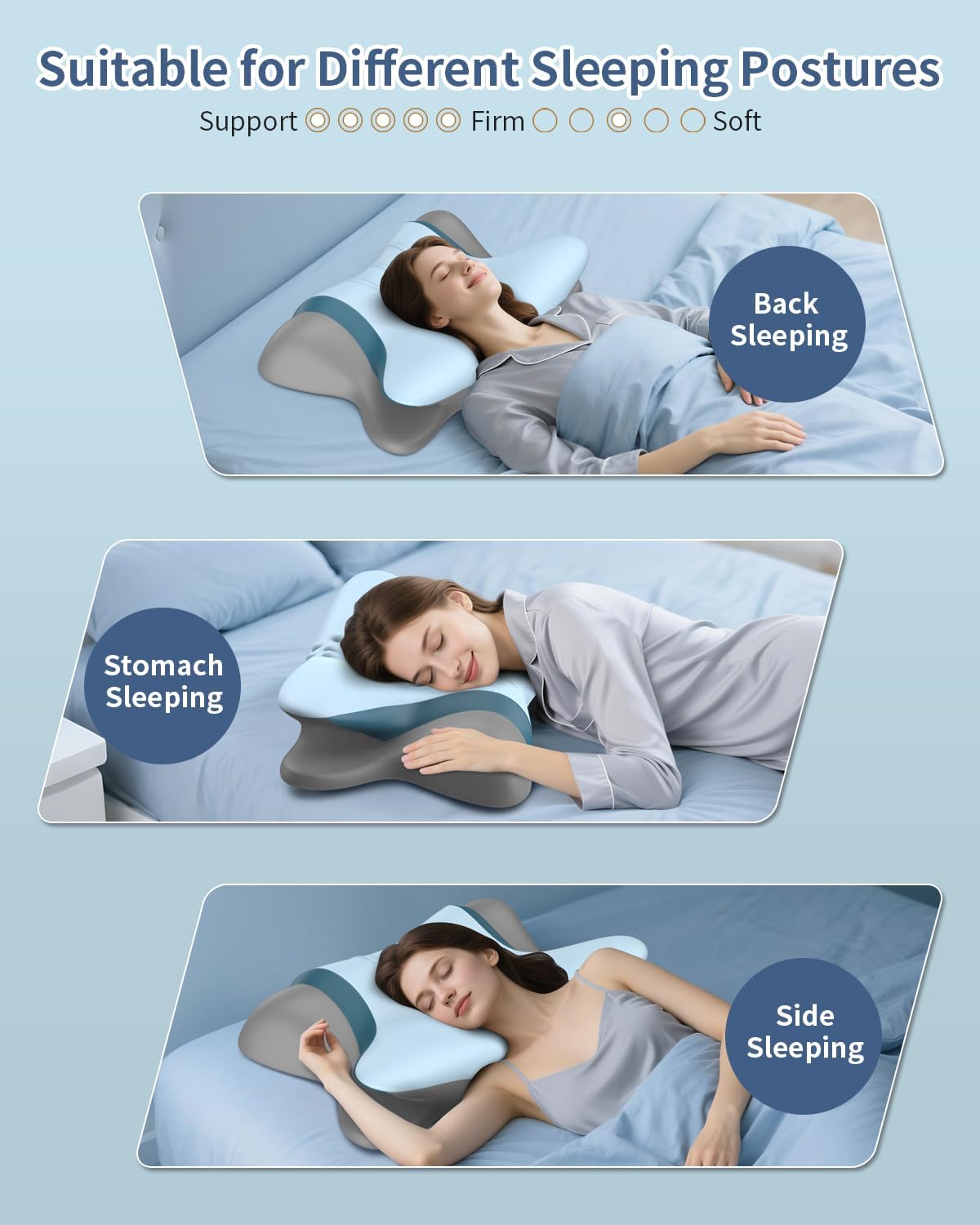 Almohada cervical para aliviar el dolor de cuello, almohada cervica...