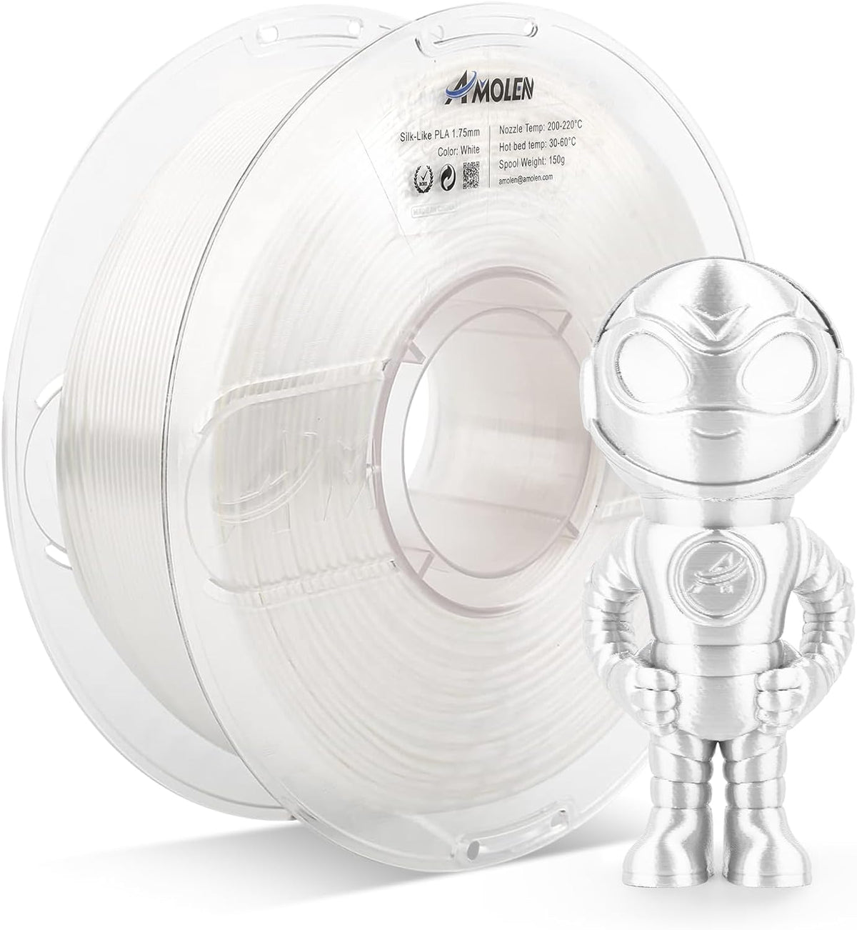 AMOLEN - Filamento de seda PLA para impresora 3D de 1.75mm, filamen...