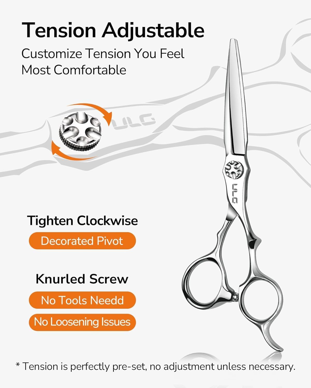 ULG Tijeras profesionales del corte del pelo 5.5" tijeras de pe...