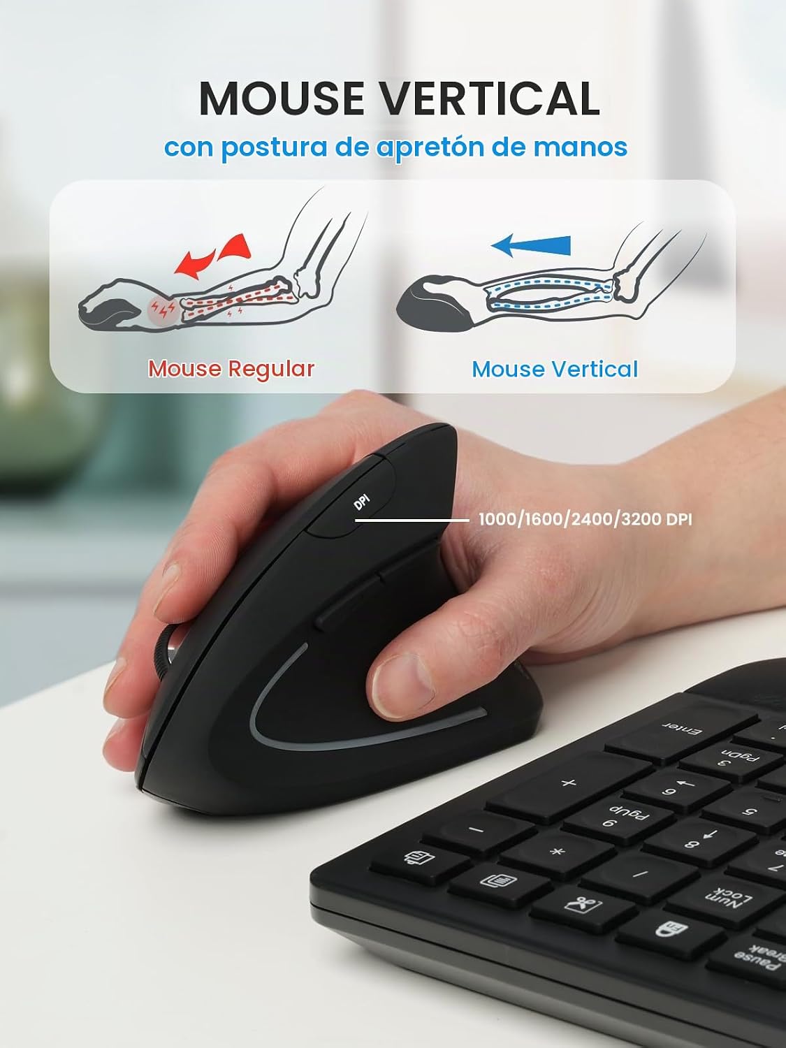 Perixx Periduo-614US, combo de teclado ergonómico silencioso inalám...