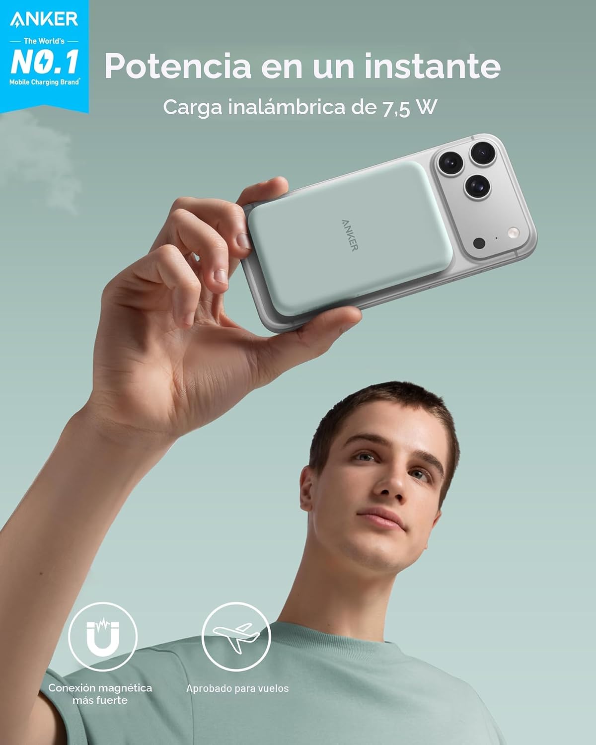 Anker Cargador portátil magnético 621 (MagGo), banco de energía ina...