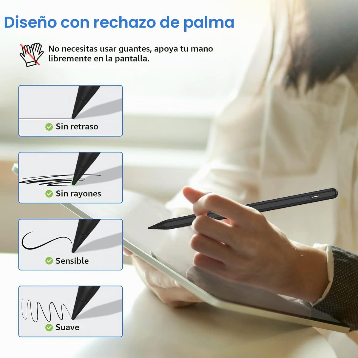 Lápiz óptico para Apple iPad A16\/11th 2026-2018 iPad Pencil A16\/1...