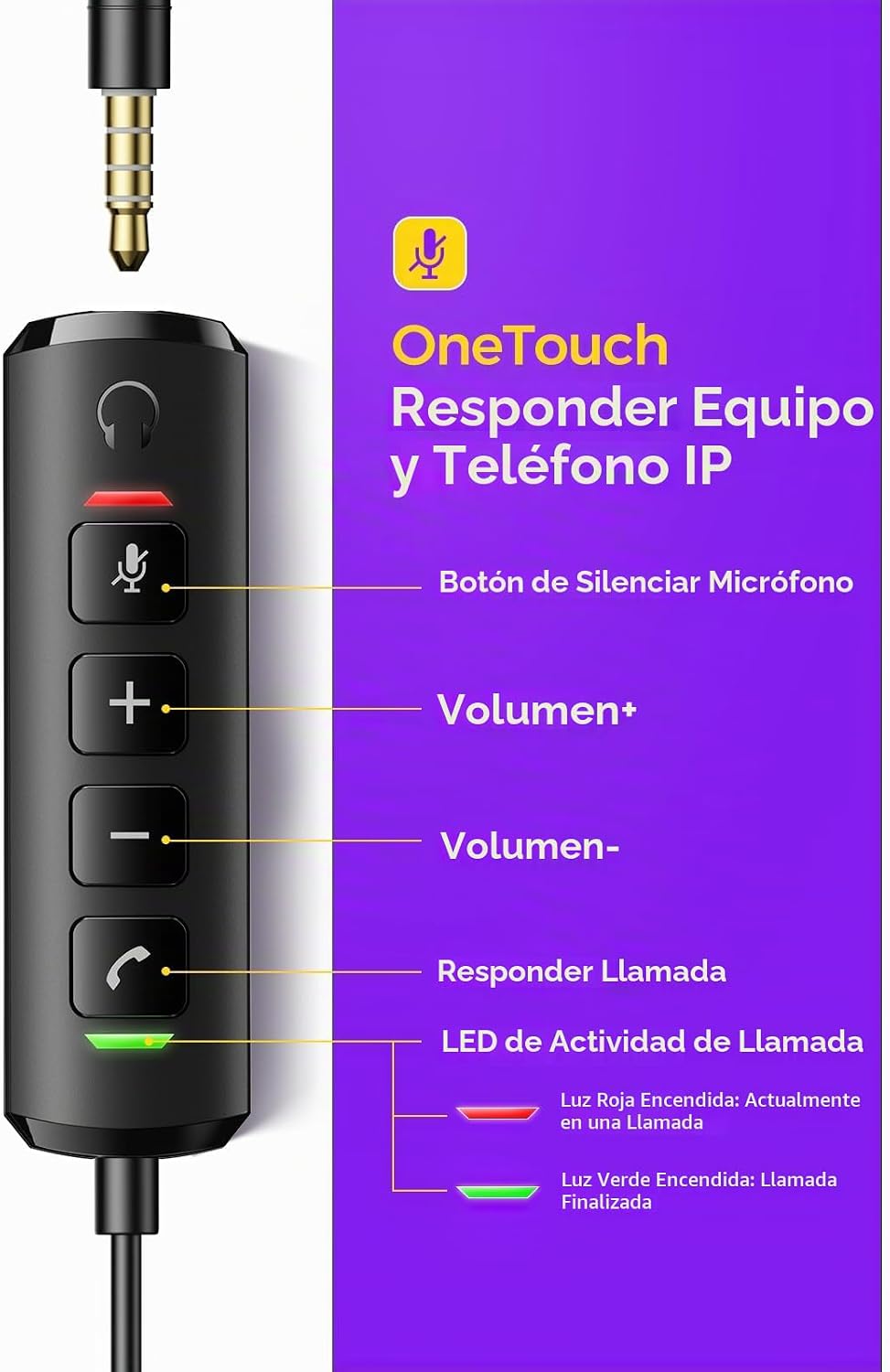 Auriculares USB con micrófono para PC, Auriculares para computadora...