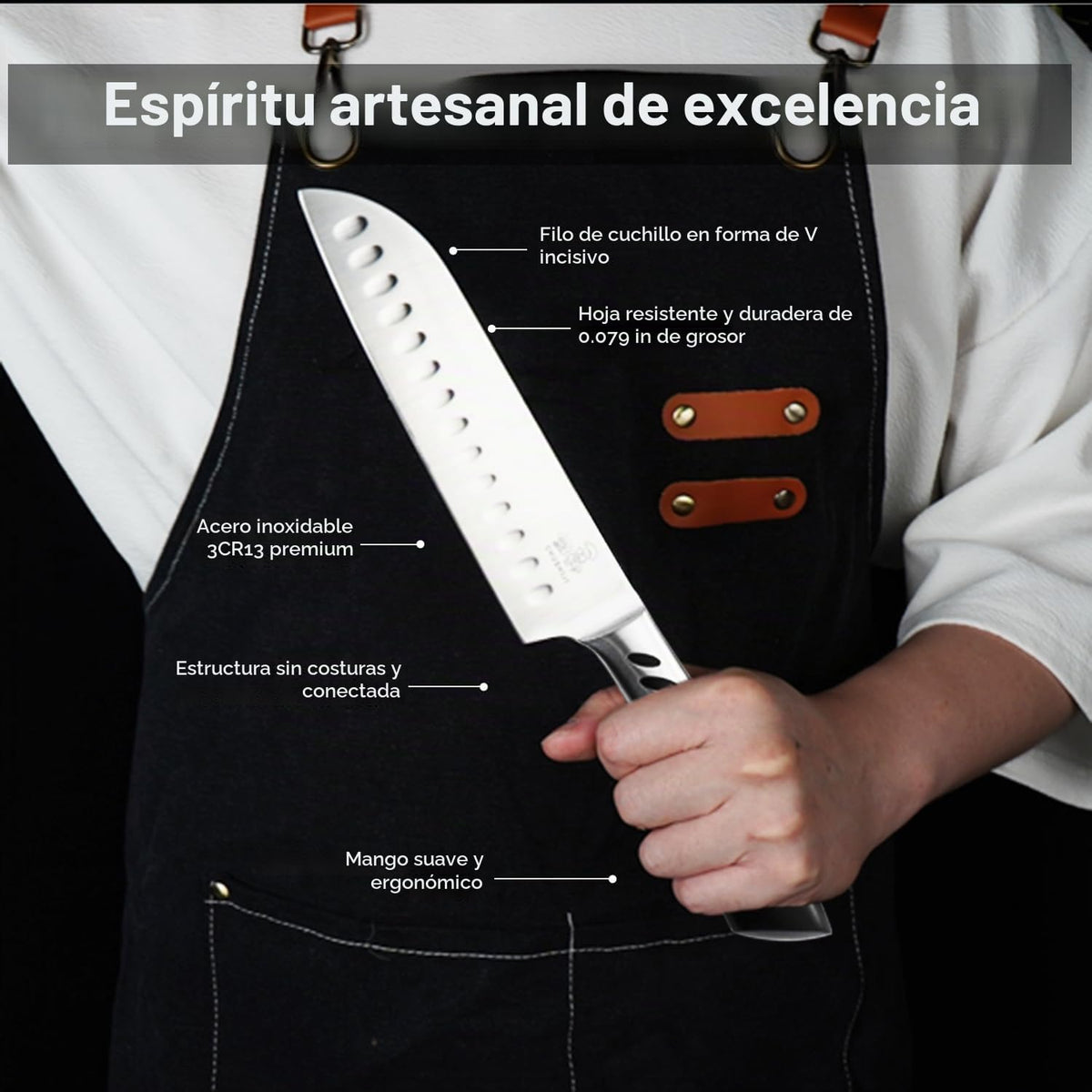 CHUSHIJI - Juego de cuchillos de chef de 3 piezas, cuchillos de che...