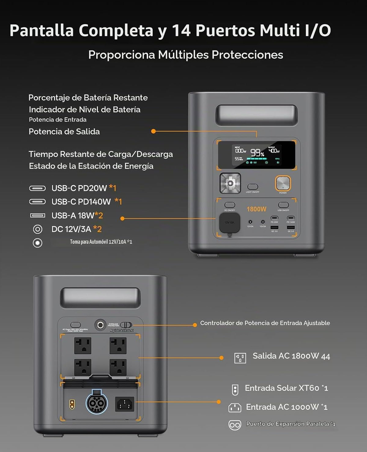 AFERIY Estación de energía portátil 1024Wh generador y panel solar...