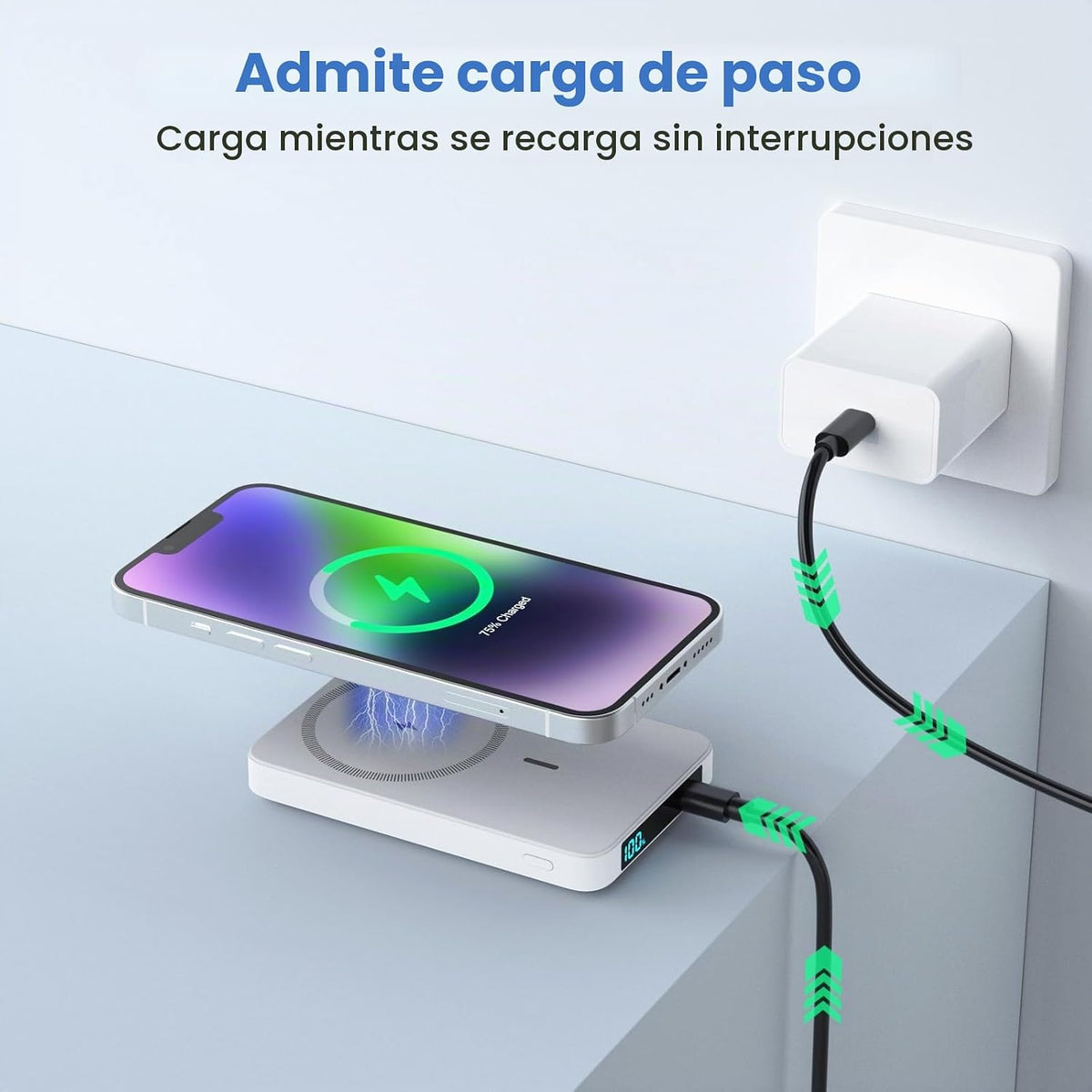 Cargador portátil magnético de 10800 mAh para batería Magsafe, banc...