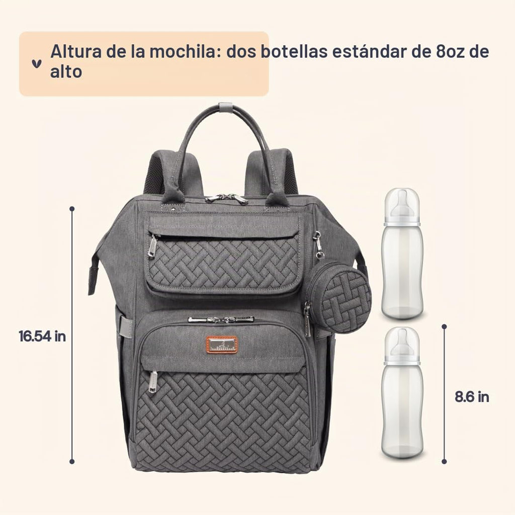 BabbleRoo - Mochila para pañales, mochilas grandes multifuncionales...