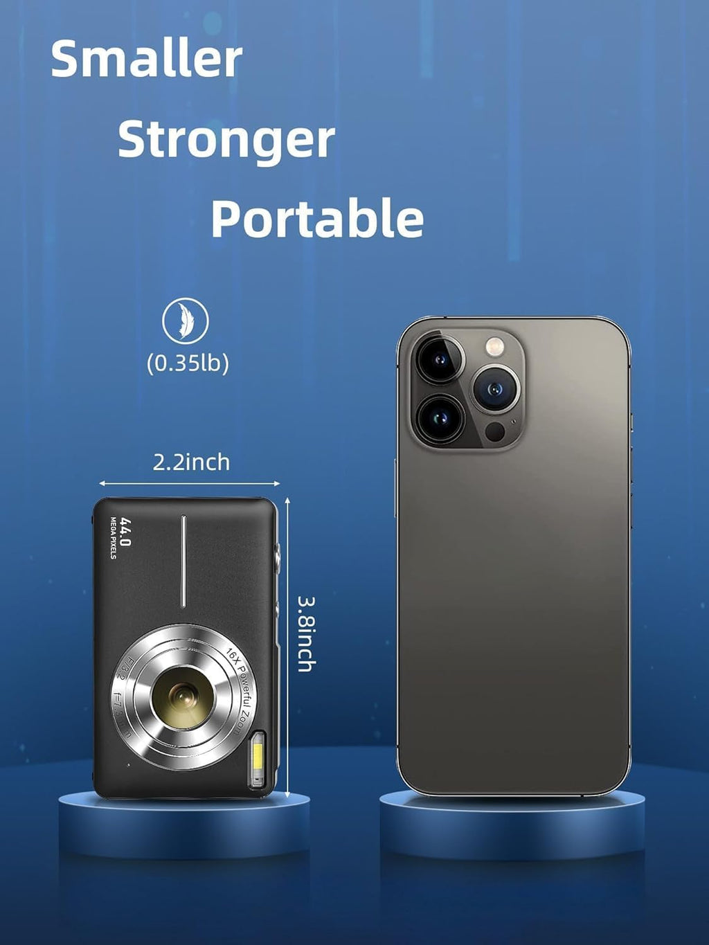 Cámara digital 1080P con tarjeta 32G 16X Zoom Flash portátil para n...