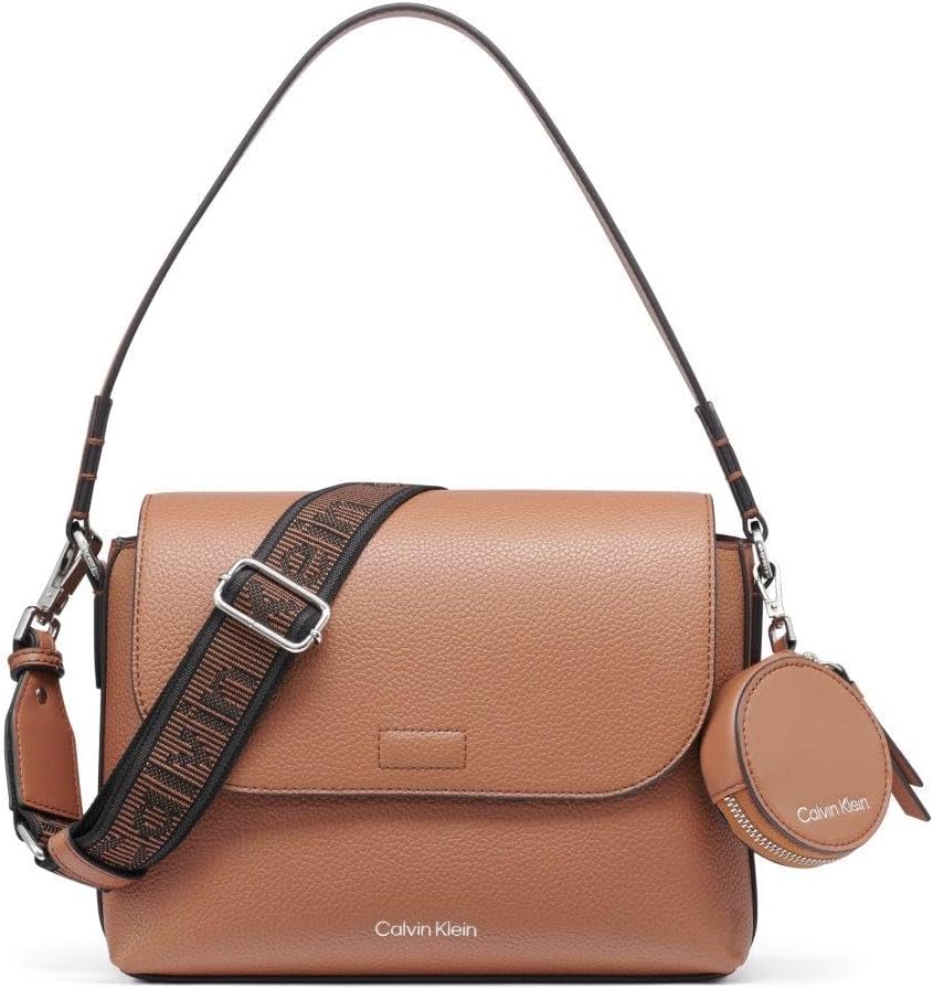 Calvin Klein Bolso de hombro con solapa Millie 2 en 1 para mujer y bandolera